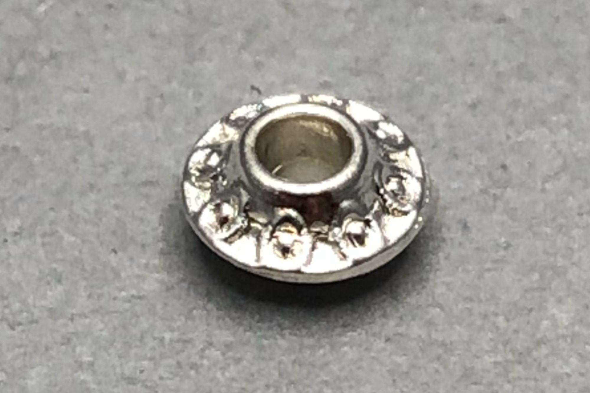 Bright Silver Plated Flat Bicone Spacer Bead 7x3mm, 1.5mm hole